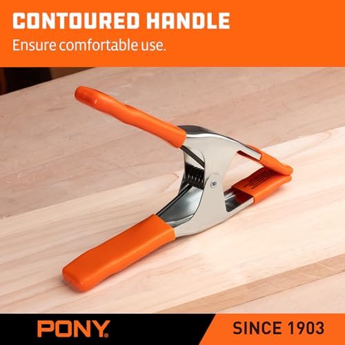 PONY 11-3/8" Heavy Duty Metal Spring Clamps with Protective Tips, 6-Piece