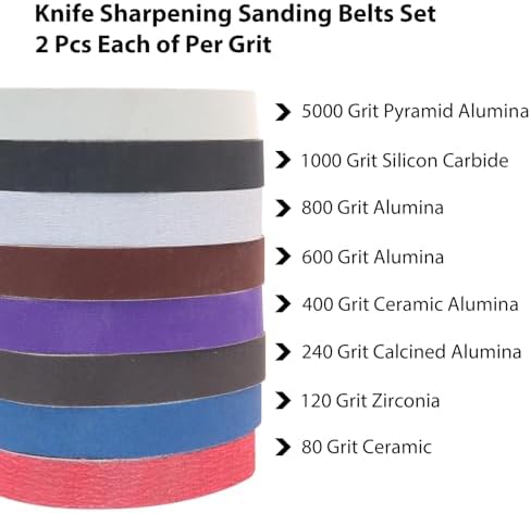 1.2 x 13 Inch Replacement Knife Sharpener Sanding Belt, 16 Pack