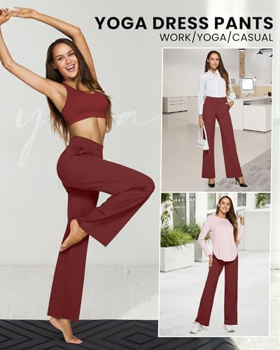 G4Free Yoga Pants for Women Wide Leg Pants with Pockets High Waisted