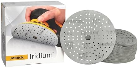 Mirka Sandpaper Iridium 6-Inch Hook and Loop Disc Grit 180 50 pcs