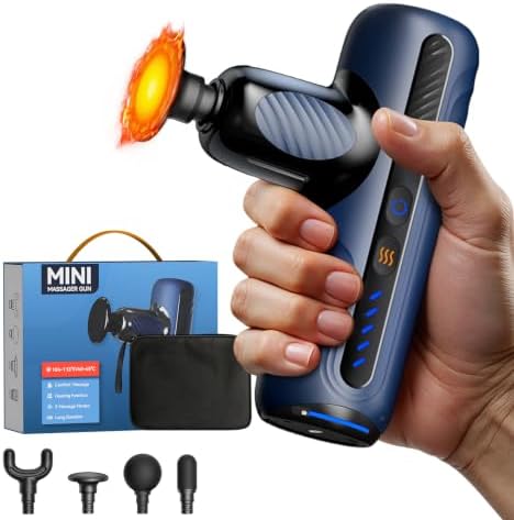 Massage Gun with Heat Therapy, Deep Tissue Mini Muscle Massager