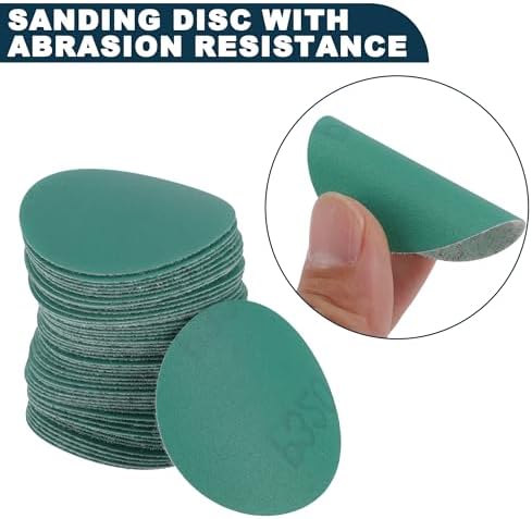 Car Sanding Discs 2inch 320 Grit Abrasion Resistance | Round Hook and Loop Sandpaper Green 50 Pcs