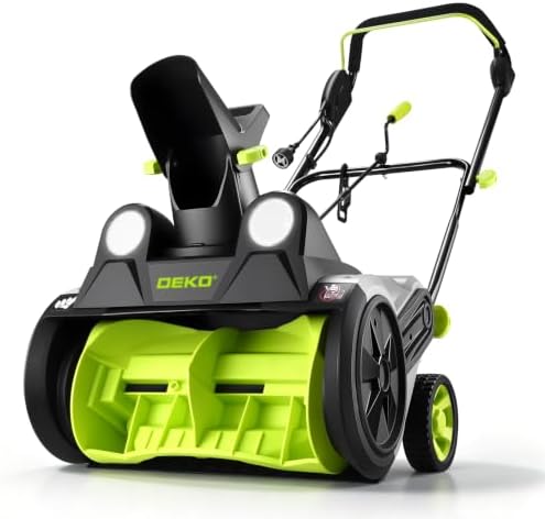 Corded Snow Blower:15A Motor, 18-Inch Electric Snow Blower, Electric Snow Shovel with 25ft Throwing Distance, Dual LED Lights, 3200rpm Snow Thrower DEKOPRO