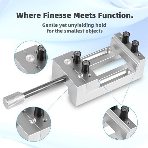 Mini Drill Press Vise, High Precision Aluminum Small Vise 0-1.85" Clamping Range for Crafts, Jewelry Making, Modeling, Repairs, Hobbies, Watches & Small Electronics, Mini Vise for Micro Fabrication