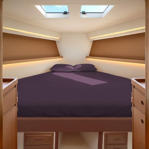 JS Sanders Collection 4PC Boat Sheet Set Universal XL V Berth, Plum