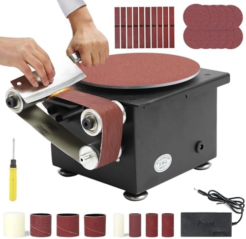 Mini Belt Disc Sander Belt Sander, Sanding Disc, Speed Power Sanding Machine Bench Grinder, Small Sander Machine, For Model Crafts Jewelry DIY, Wood Metal Working