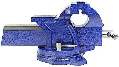 HFS(R) 4" Heavy Duty Bench Vise Anvil with 360° Swivel Locking Base Desktop Clamp - FS Blue Design