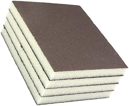 Utoolmart Sanding Sponge Sanding Blocks, 220 Grit Wet Dry Sandpaper Sponge, Washable and Reusable Sand Sponge Kit, for Kitchen Cookware Cleaning and Rust Removal of Rusted Metal, Grey, 4 Pcs
