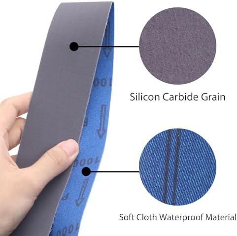 2 x 72 Silicon Carbide Knife Sharpening Sanding Belts, 6 Pack
