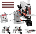 VEVOR Belt Grinder Sander with VFD & Protective Shield, 72-82 x 2-Inch Variable Speed Belt Polisher, 1500W Knife Making Machine with 3 Grinding Modes & 3PCS Sanding Belts for Metalworking