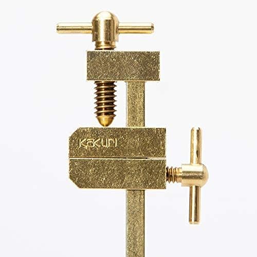 KAKURI Mini Bar Clamps for Woodworking 3-3/4" HATAGANE Japanese Wood Clamps, Metal Parallel Clamps Tool Set 2 Pcs, Brass Gold, Made in JAPAN