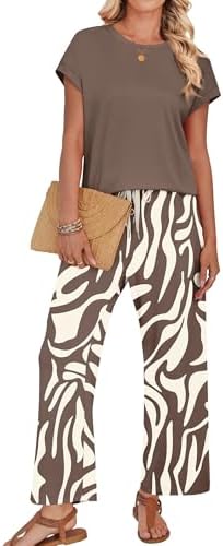 WIHOLL Two Piece Sets for Women Summer Spring Outfits Lounge Sets Beach Vacation Clothes Airport Travel Matching Clothing