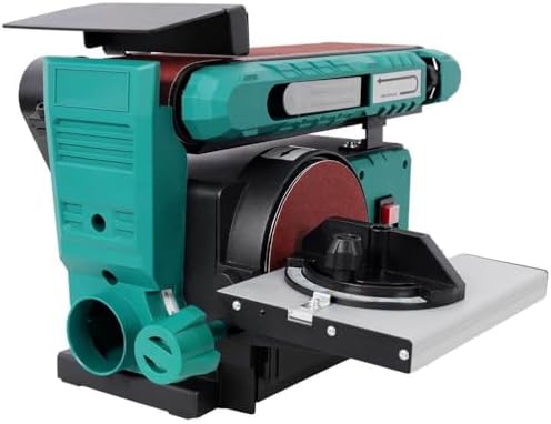 Benchtop Belt and Disc Sander, 4x36 Belt & 6" Disc, 0–90° Adjustable Table, Cast Iron Base, 120V Heavy Duty Sanding Machine for Wood, Metal & DIY Projects