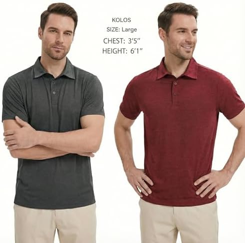 5 Pack Men's Polo Shirts Short Sleeve Golf T Shirt Performance Casual