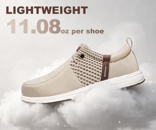 LARNMERN Steel Toe Loafers Women Slip On Work Safety Shoes Walking Sneakers
