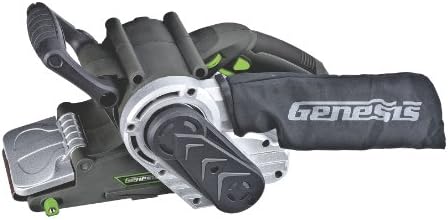 Genesis GBS321A Single Lever 3" x 21" Variable Speed Belt Sander with Adjustable Front Handle and Dust Collection Bag , Grey