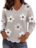 Zeagoo Women's 2026 Fall V Neck Sweater Long Sleeve Lightweight Knit Tops