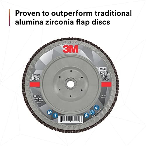 3M Flap Disc, 769F, 60+, T27 Quick Change, 7 in x 5/8 in-11