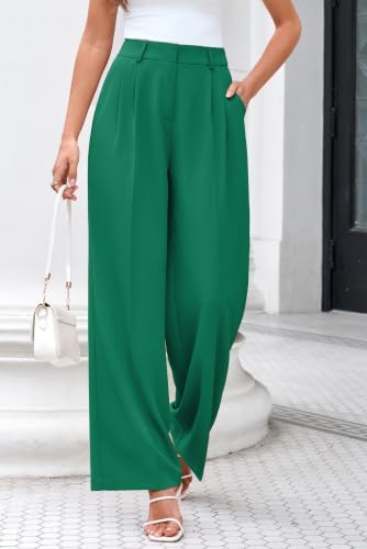 FUNYYZO Wide Leg Dress Pants for Women Work Slacks Business Casual Outfits