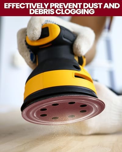 Queekay 350 Pieces 5 Inch 8 Holes Sanding Discs Round Hook and Loop Sandpaper for Random Orbital Sander 60 80 100 120 150 180 220 240 320 400 600 Grit(16 Styles)