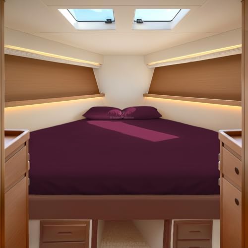 JS Sanders Collection 4PC Boat Sheet Set Universal XL V Berth, Wine