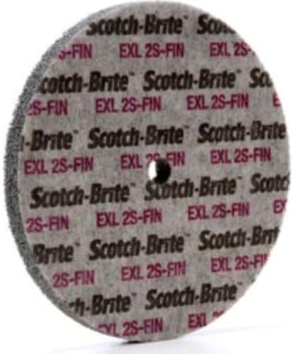 Scotch-Brite EXL Unitized Wheel, Silicon Carbide, 5000 rpm, 6" Diameter, 1/2" Arbor, 2S Fine Grit (Pack of 1)