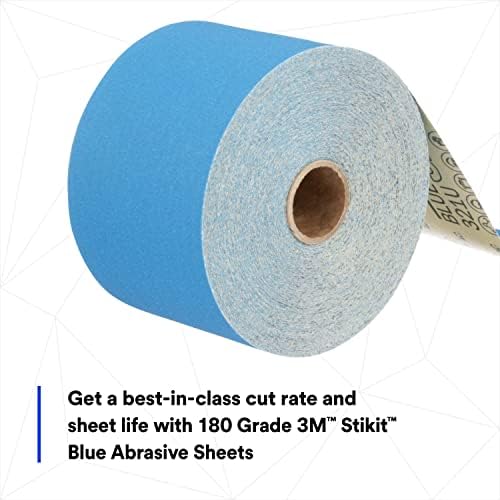 3M Stikit Blue Abrasive Sheet Roll, 36221, 180+ Grade, 2-3/4 in x 30 yd