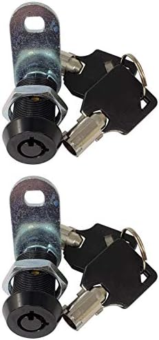 1" Tubular Cam Lock (90° Black, 2-Pack) RV Toolbox Cabinet Replacement