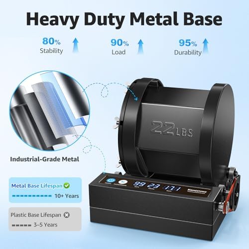 KomeStone G3 22LB Professional Heavy-Duty Large Rock Tumbler for Adults
