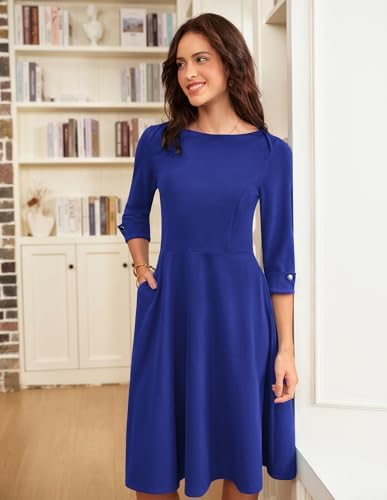 GRACE KARIN Work Dresses for Women Fit and Flare Midi Dress