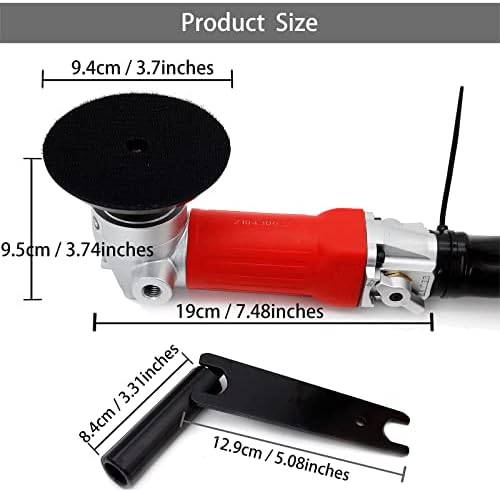 Air Wet Stone Polishers 4 Inch Pneumatic Water Grinders Air Powered Wet Sander with Rear Exhaust 5500 Rpm for Granite Marble Concrete Polishing