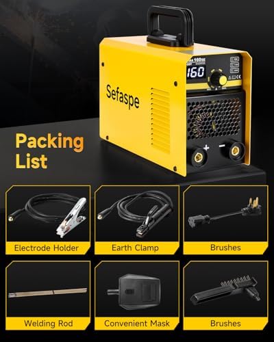 110V/220V Stick Welder with Digital Display, 160A ARC/Lift TIG Welding Machine with Synergic Control, IGBT Inverter Portable MMA Welder Machine with Hot Start, Arc force and Anti-Stick