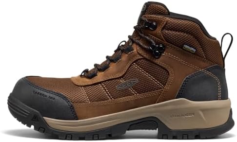 KEEN Utility Men's Skokie Hiker Style Mid Height Composite Toe 90 Degree Waterproof Work Boots