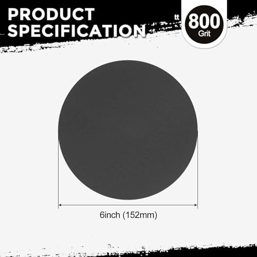 30Pcs Sanding Discs 6In 800Grit Hook and Loop Sandpapers Black
