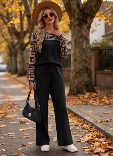 WIHOLL Two Piece Sets for Women Fall Outfits Casual Matching Lounge Sets