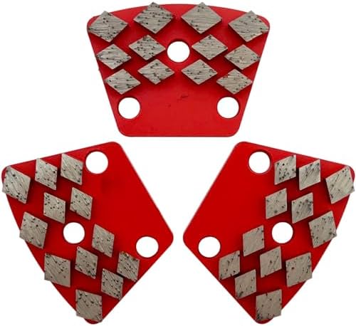Trapezoidal Diamond Grinding Discs. Medium Bond,18/20 Grit, Set of 3