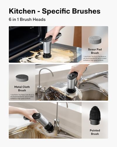 HOTO Grip™ Cordless Electric Spin Scrubber + 2 Pcs Replacement Sisal Brush Heads