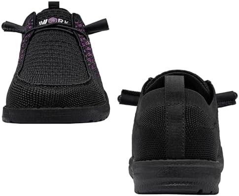 LARNMERN Steel Toe Loafers Women Slip On Work Safety Shoes Walking Sneakers