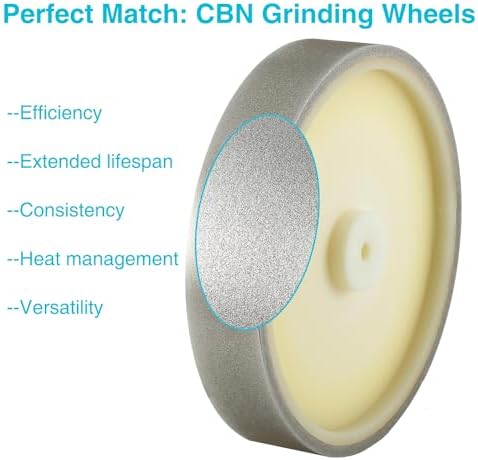 10 inch CBN Grinding Wheel 800 Grit, 2" Wide x 12mm Bore, for Tormek T-8 Sharpening System、 High-Speed Steel Tool (800 Grit)