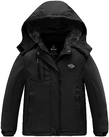 wantdo Girls Winter Ski Coat Fleece Snowboarding Jacket Waterproof 10000mm