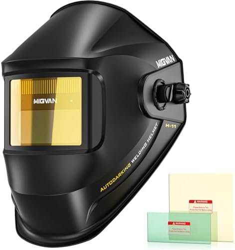 Welding Helmet Auto Darkening, MIGVAN True Color Welding Hood Solar Powered with 2 Arc Sensors, Optical Filtering Tech Welding Mask,Wide Shade 4/5-9/9-13 for ARC TIG MIG Grind Welding Helmets for Men