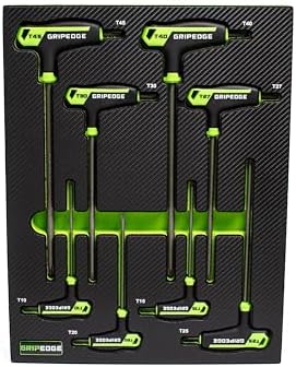 Grip Edge 8-PC STAR T-Handle Driver Set | Sizes - T10, T15, T20, T25, T27, T30, T40, T45| Made With S2 Steel | Includes Premium EVA Foam Tray|