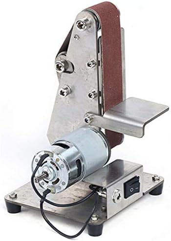 Belt Sander Electric Mini Belt Sander Grinder Polisher Sharpener Polishing Grinding Machine DIY Sand Mill Adjustable Speed Wood Sanding Tool (9000RPM Vertical 775 Motor, Adjustable Angle)