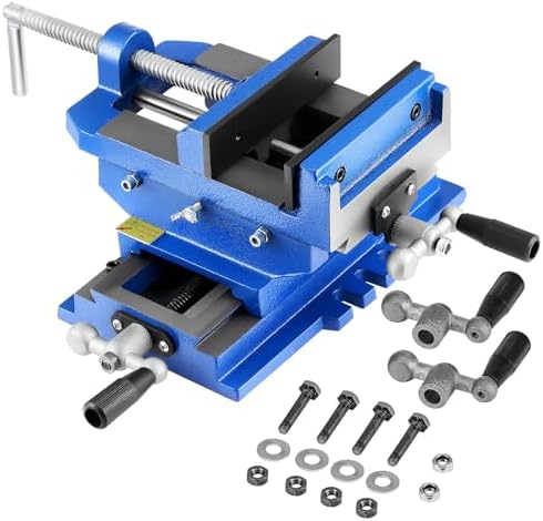 VEVOR Cross Slide Drill Press Vise, 6 Inch Jaw Width, 2 Way X-Y Axis Bench Vise, 5.7 Inch Max Jaw Opening, Heavy Duty Cast Iron, Workbench Vice Clamp, for Woodworking Drilling CNC Milling Machine
