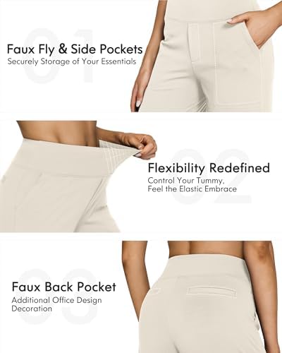 G4Free Yoga Pants for Women Wide Leg Pants with Pockets High Waisted