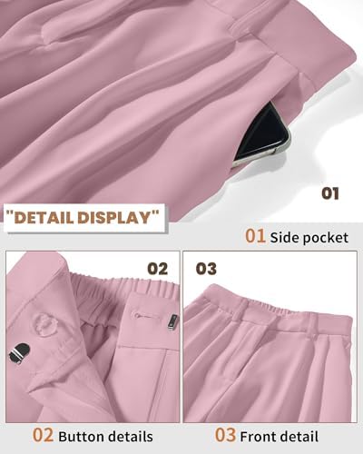 KICZOY Women Casual Wide Leg Dress Pants High Waist Lightweight Flowy Pants