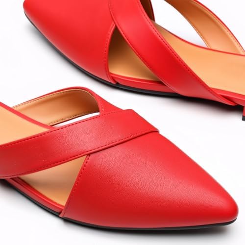 Rekayla Women's Mules Closed Pointed Toe Flats Backless Loafers Shoes for Women