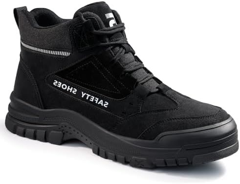 GUSAYEX Steel Toe Boots for Men Puncture Resistant Work Boots