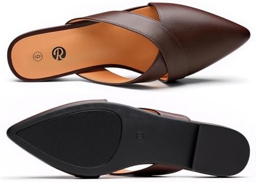 Rekayla Women's Mules Closed Pointed Toe Flats Backless Loafers Shoes for Women