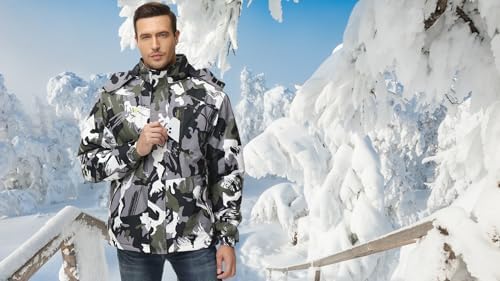 QPNGRP Mens Waterproof Ski Snowboard Jacket Winter Windproof Snow Coat
